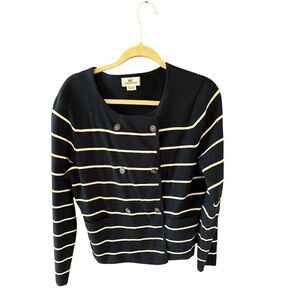 Vineyard Vines Women’s Navy White Striped Blazer Button Preppy Size L